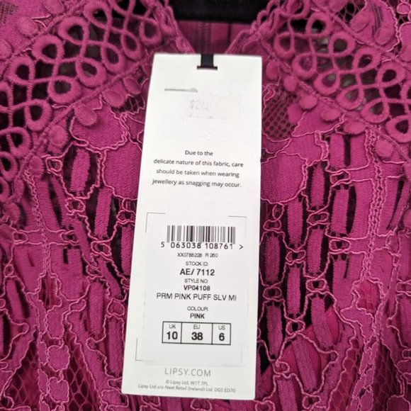 LIPSY Square Neck Puff Sleeve Midi Dress - Picture 7 of 8